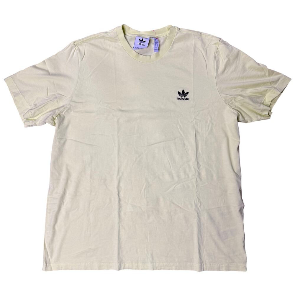 ADIDAS OFF WHITE BRIGHT YELLOW HIGHLIGHTER LOGO TEE XL EXTRA LARGE SHIRT TEE